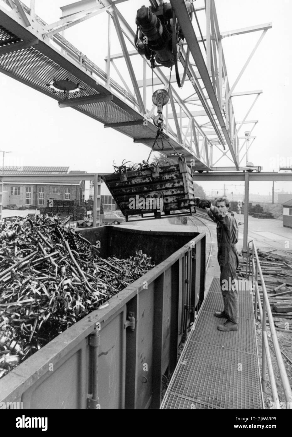 Immagine del rottame del laboratorio di sovrastruttura della N.S. sulla Daalsedjk 2nd di Utrecht. Foto Stock
