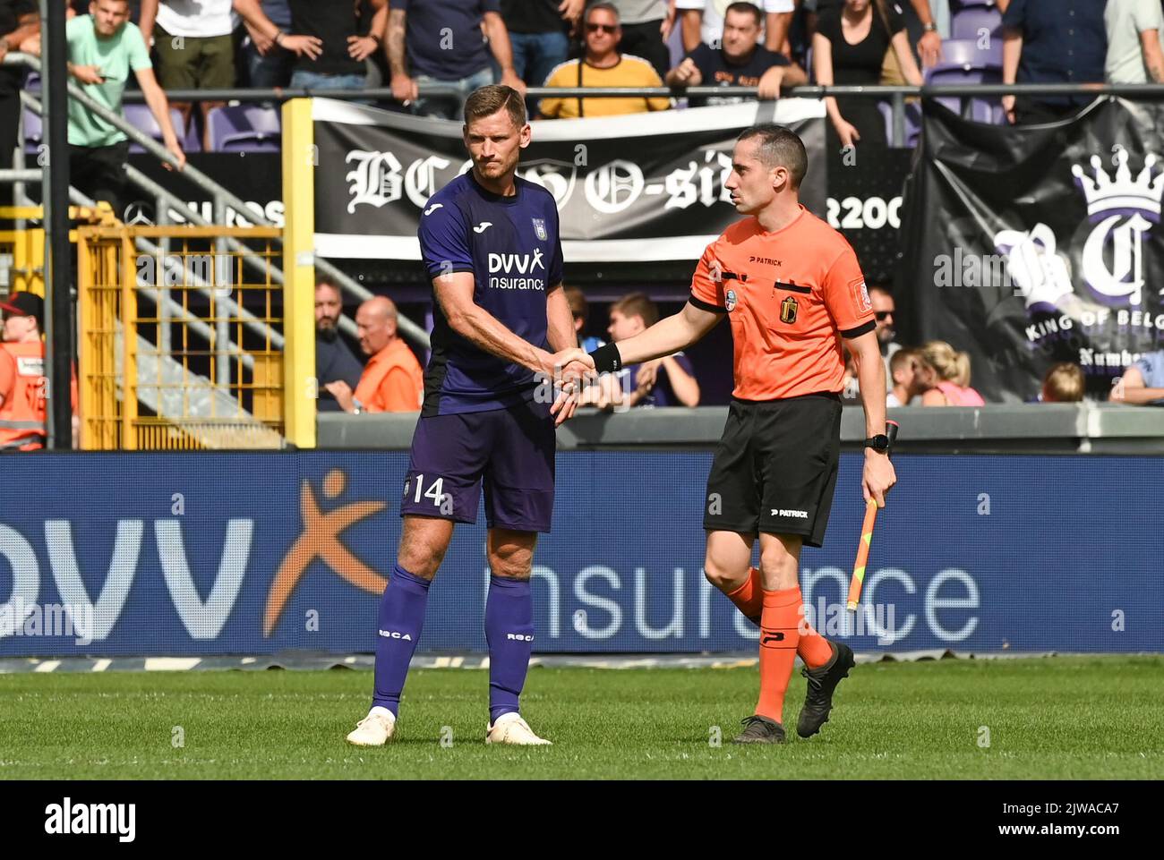 Jan Vertonghen di Anderlecht, dopo una partita di calcio tra il RSCA Anderlecht e l'OH Leuven, domenica 04 settembre 2022 ad Anderlecht, il giorno 7 della prima divisione del campionato belga della 'Jupiler Pro League' del 2022-2023. FOTO DI BELGA JOHN THYS Foto Stock