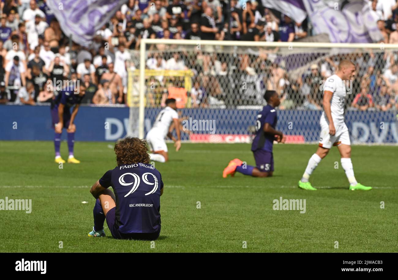 Fabio Silva di Anderlecht, foto dopo una partita di calcio tra il RSCA Anderlecht e l'OH Leuven, domenica 04 settembre 2022 ad Anderlecht, il giorno 7 della prima divisione del campionato belga della 'Jupiler Pro League' del 2022-2023. FOTO DI BELGA JOHN THYS Foto Stock