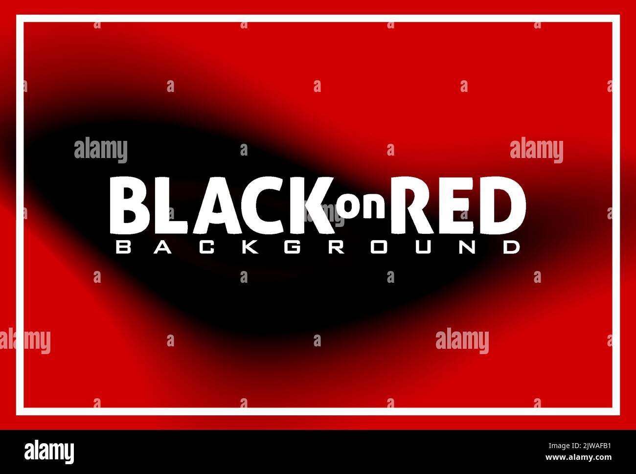Astratto Nero su sfondo rosso sfocato con cornice bianca. Modello grafico vettoriale semplice Illustrazione Vettoriale
