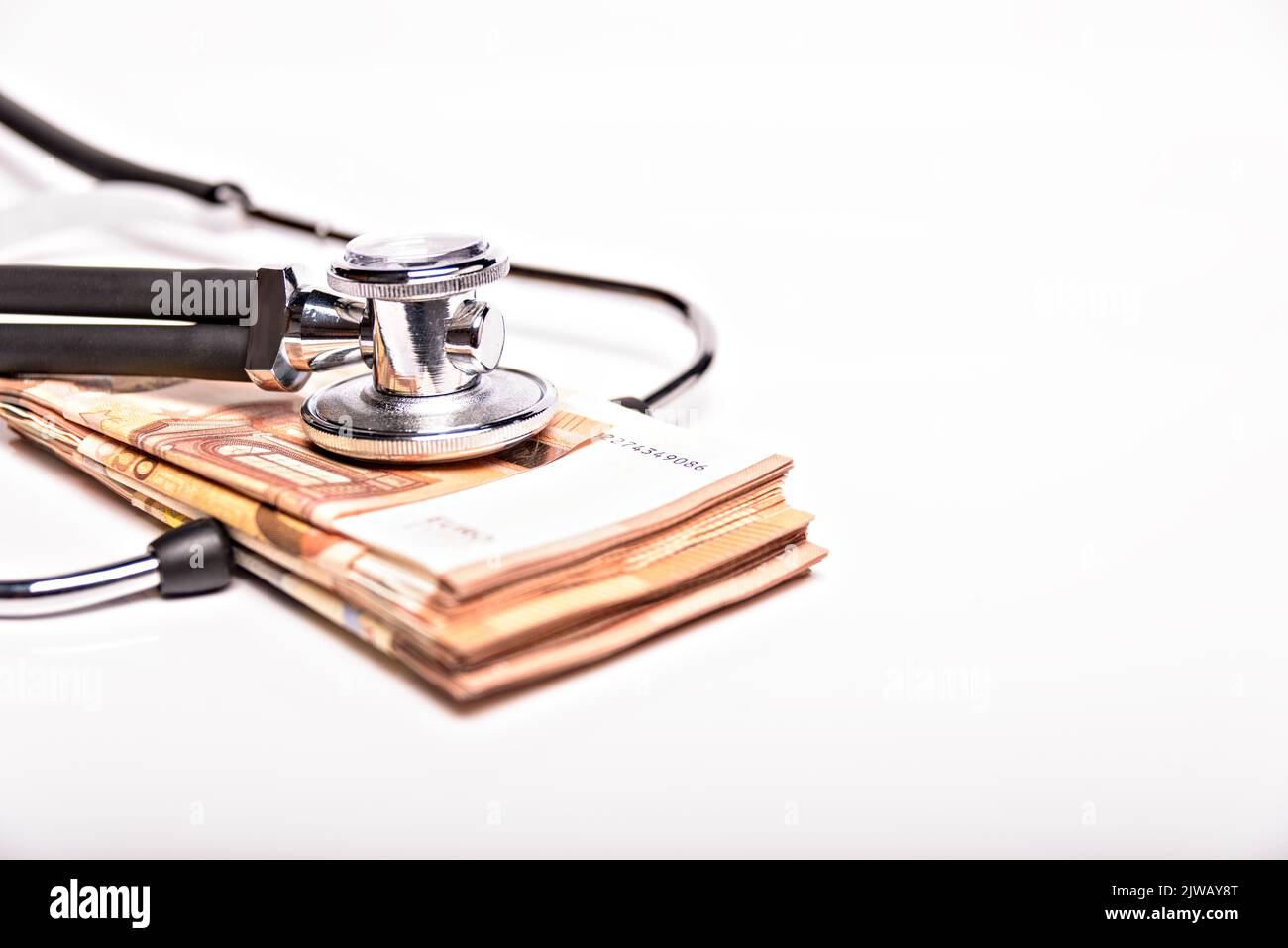 Concetto privato di affari di medicina. Pagamento per servizi medici. Foto Stock