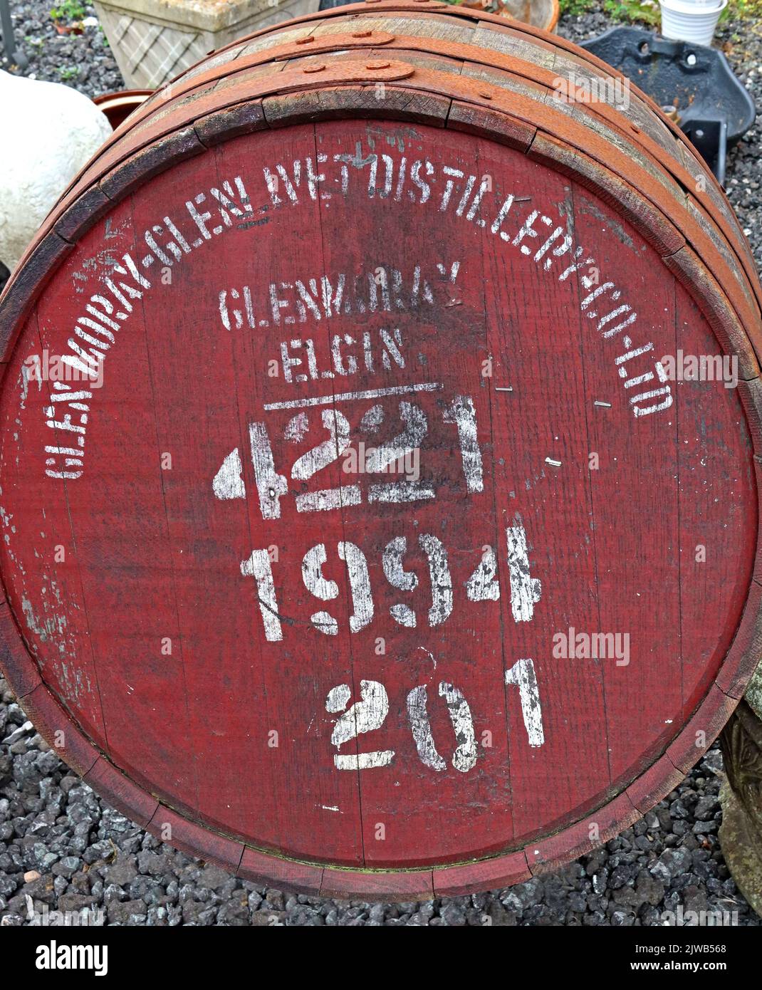 Glen Moray Glenlivet, Distilleria, Glenmoray Elgin 4221 ,1994 ,201 barile di whisky - usato precedentemente per Scotch - Scottish Whisky Foto Stock