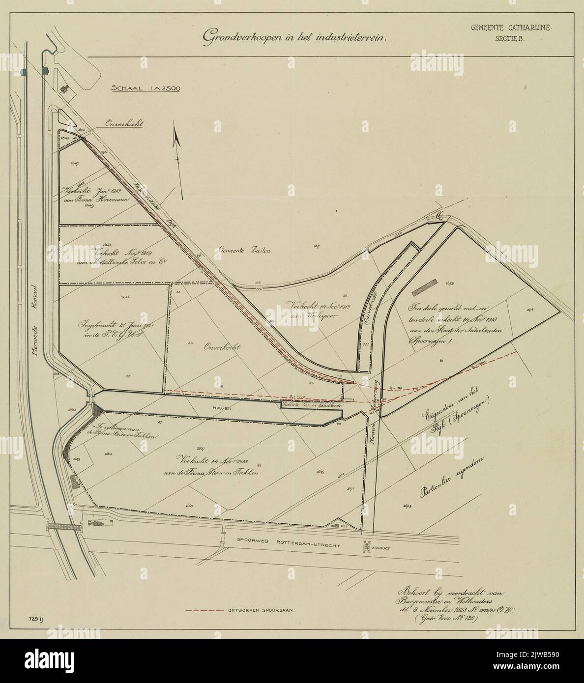 Vendita di terreni nel settore industriale. Foto Stock