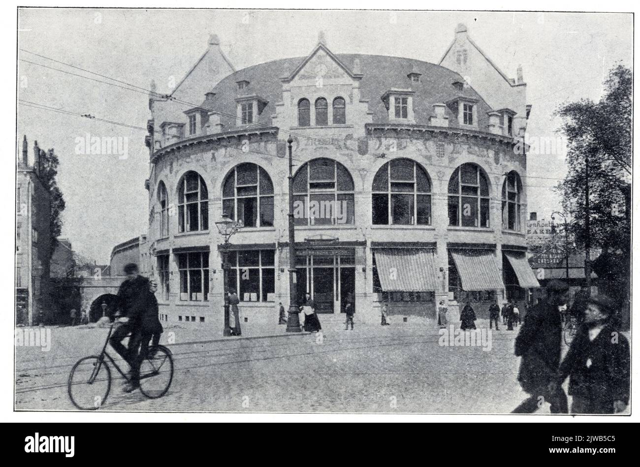 Vista sull'edificio anteriore (caffetteria-ristorante) della stazione Z.H.E.S.M. Rotterdam Hofplein a Rotterdam. Foto Stock