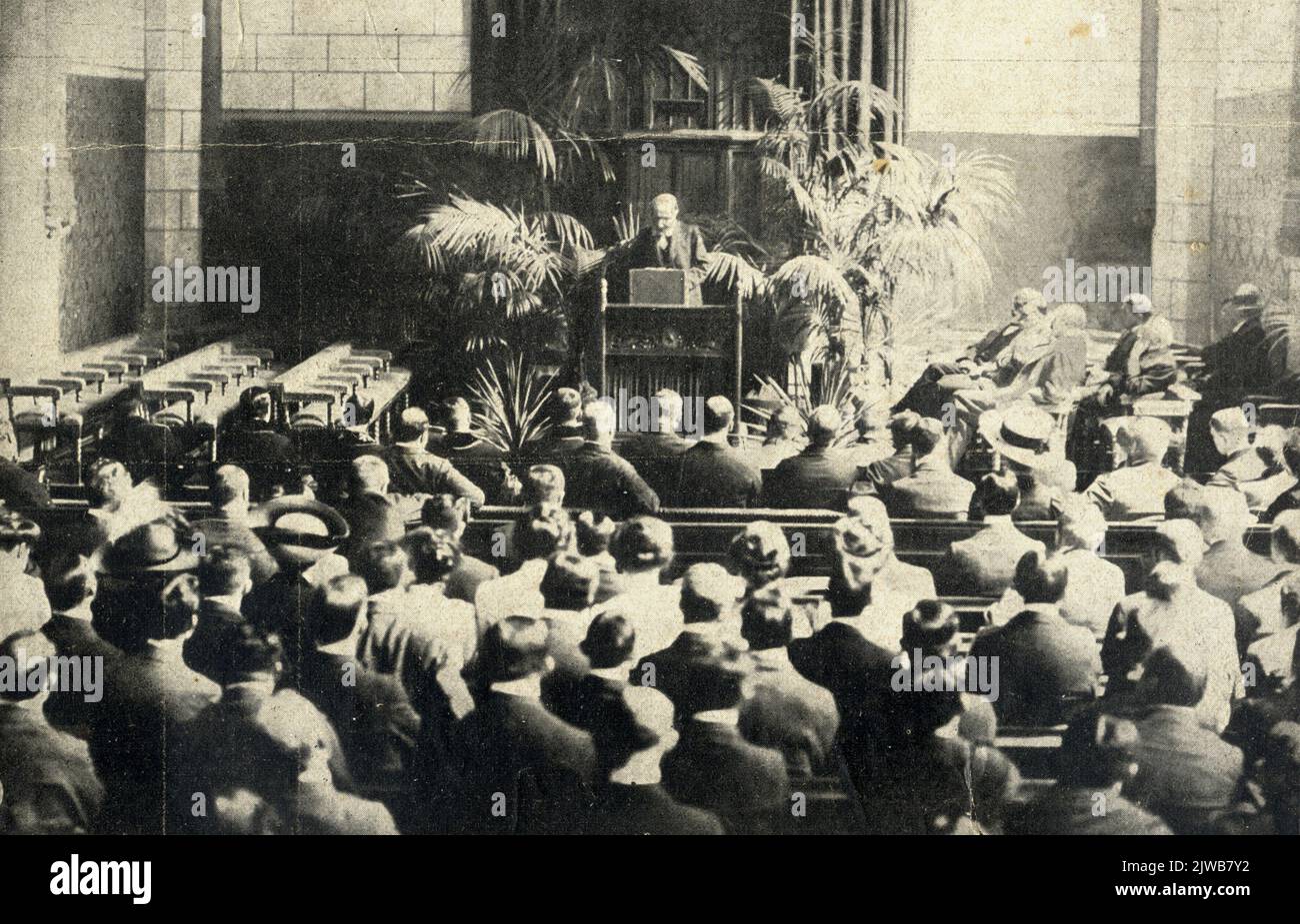 Immagine della conferenza di congedo del Prof J. de Louter, professore di diritto all'Università di Utrecht, nell'Auditorium Groot dell'edificio dell'Accademia (Domplein 29) di Utrecht. Foto Stock