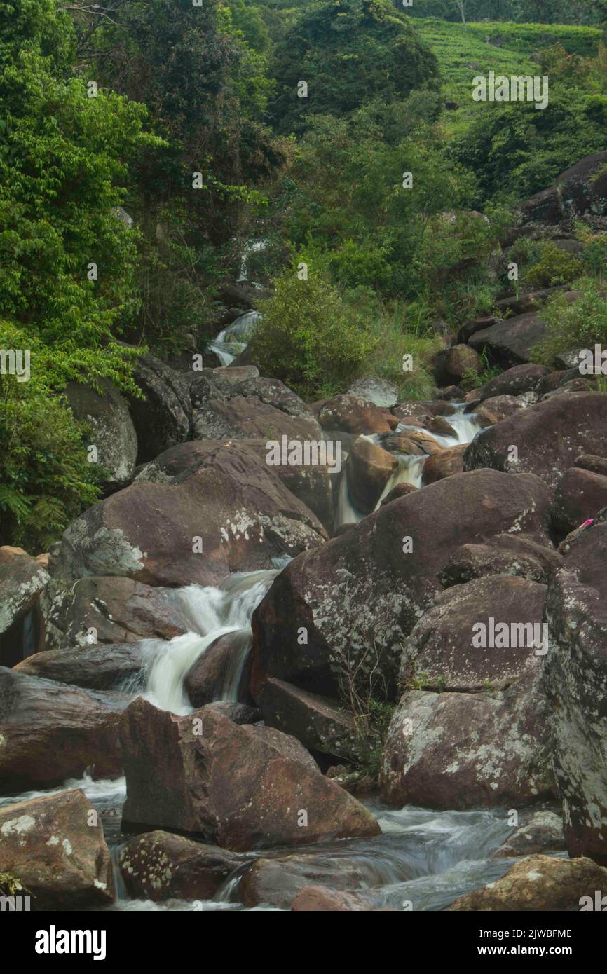 Belle cascate in Sri Lanka. Visita Sri Lanka. Foto Stock