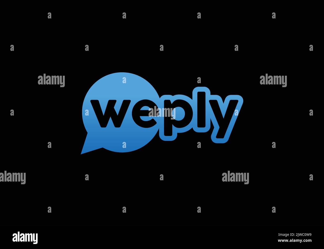 WePly comunicazione messaggi chatting Speech Bubble SMS Rispondi Commento Logo Design Illustrazione Vettoriale