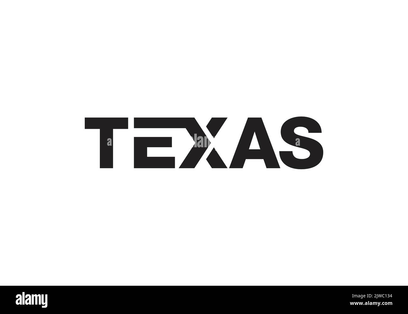 MODELLO moderno di disegno di marchio di WORDMARK CREATIVO DEL TEXAS Illustrazione Vettoriale