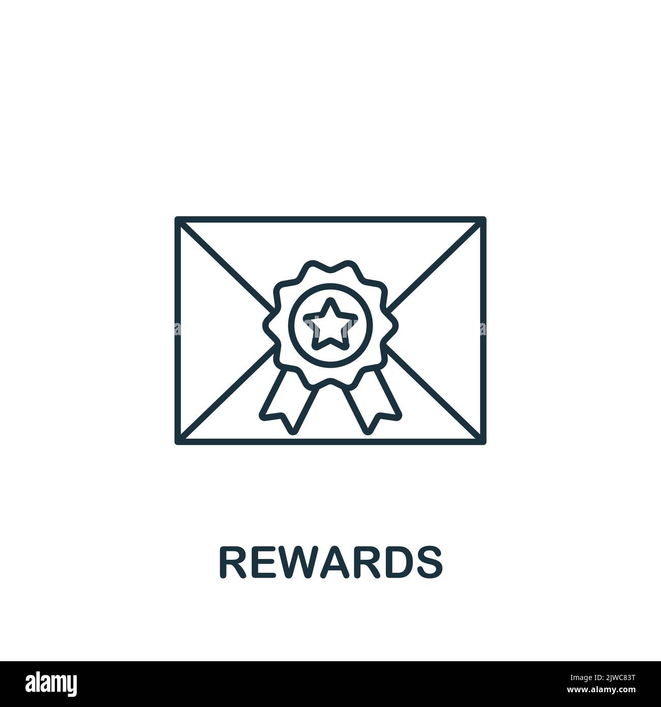Icona Rewards. Linea semplice Crowdfunding icona per modelli, web design e infografiche Illustrazione Vettoriale