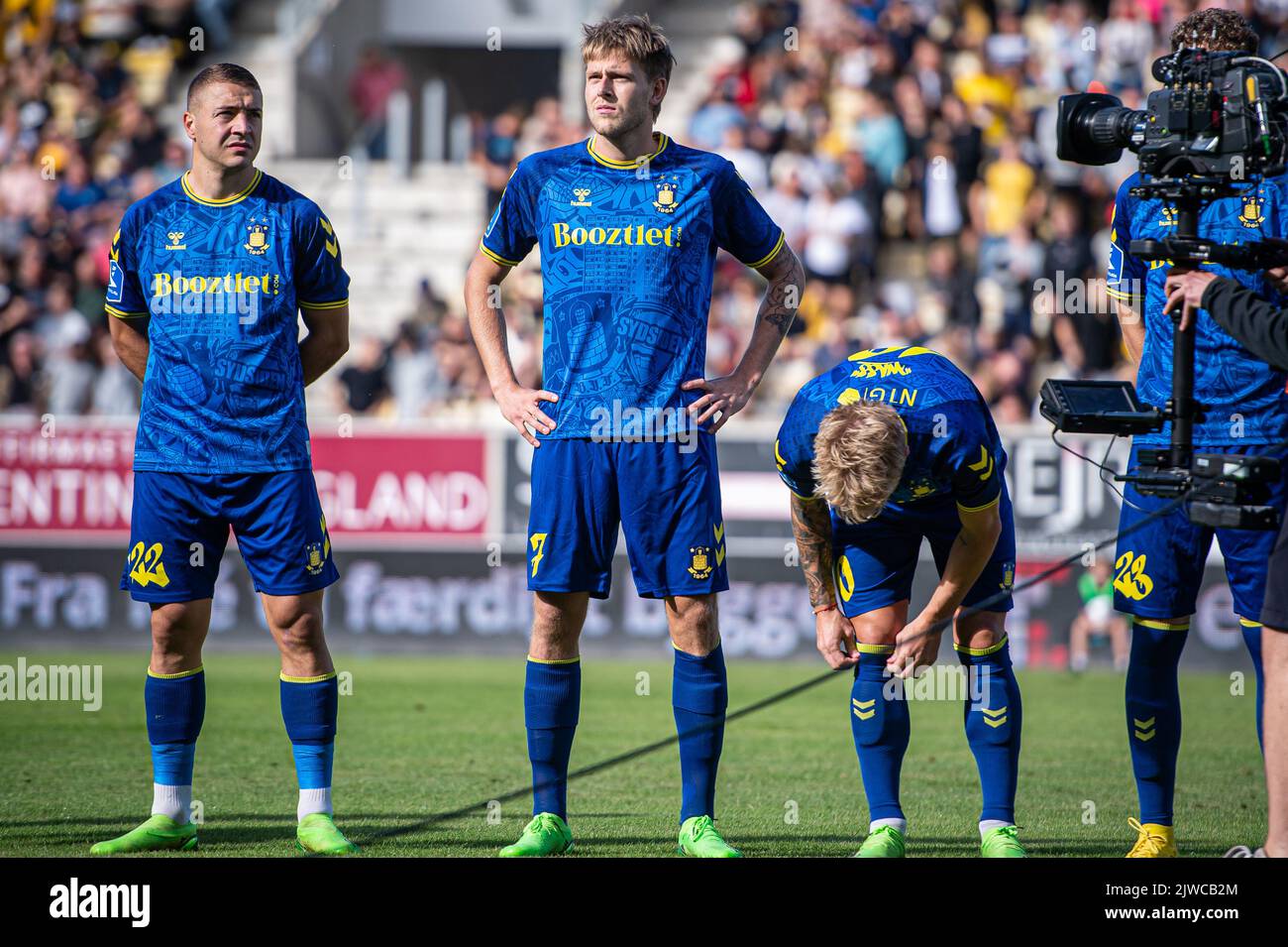 Horsens, Danimarca. 04th Set, 2022. Nicolai Vallys (7) di Broendby SE visto durante il Superliga match 3F tra AC Horsens e Broendby SE alla Casa Arena di Horsens. (Photo Credit: Gonzales Photo/Alamy Live News Foto Stock