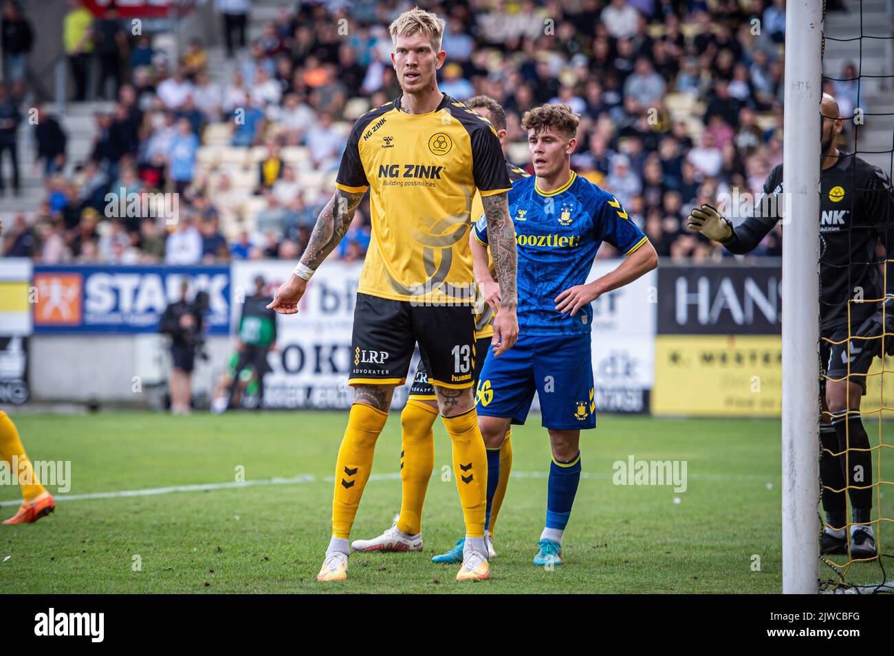 Horsens, Danimarca. 04th Set, 2022. Simon Makienok (13) di AC Horsens visto durante il Superliga match 3F tra AC Horsens e Broendby IF alla Casa Arena di Horsens. (Photo Credit: Gonzales Photo/Alamy Live News Foto Stock