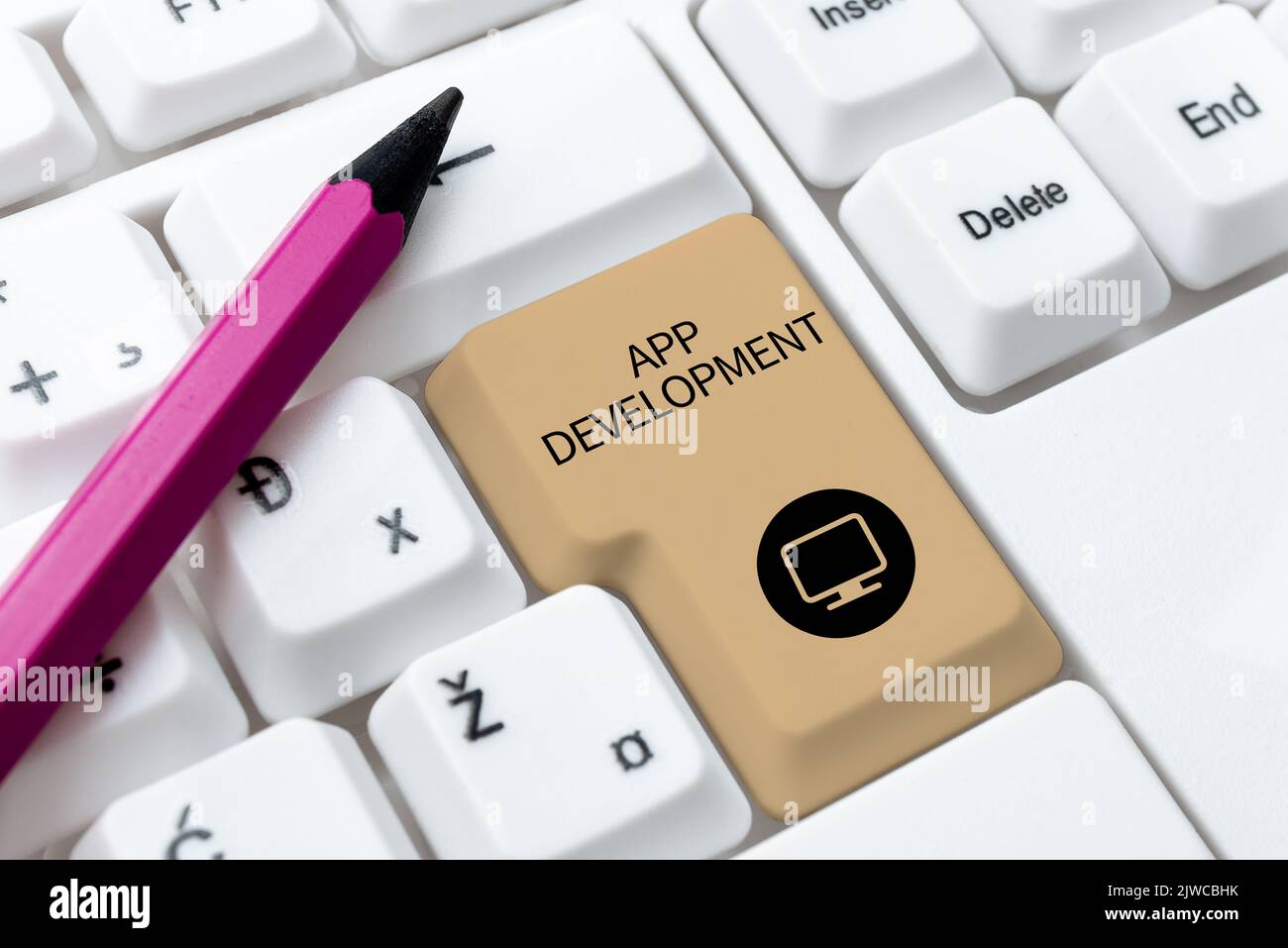 Didascalia di testo Presentazione di App Developmentservizi di sviluppo per esperienze straordinarie su Web e dispositivi mobili. Concetto che significa servizi di sviluppo per Awesome Foto Stock