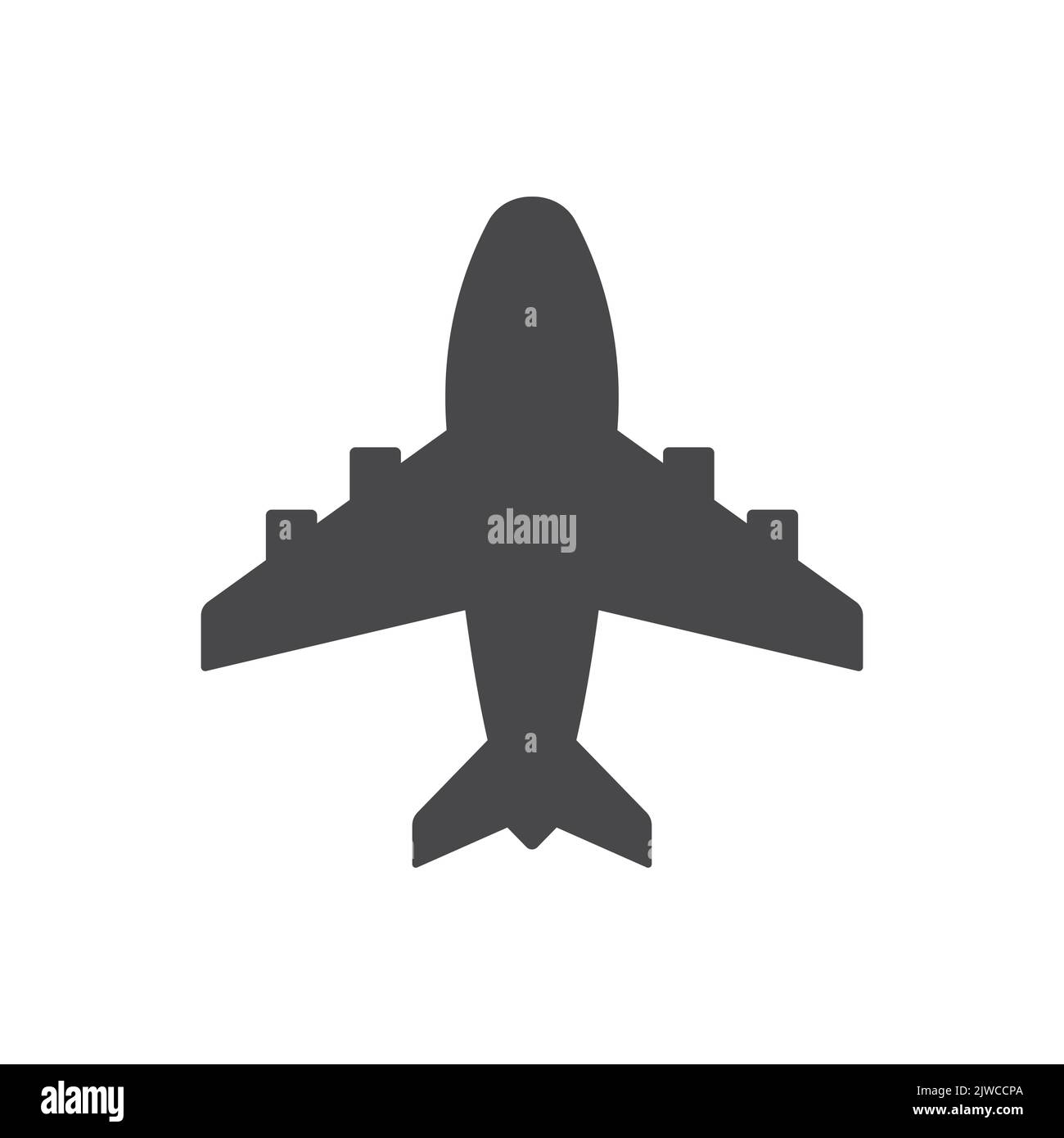 Icona vettore nero aereo. Simbolo pieno semplice. Illustrazione Vettoriale