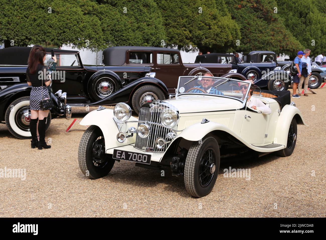Jensen S1 Sport Tourer (1935). Concours of Elegance 2022, Hampton Court Palace, Londra, Regno Unito, Europa Foto Stock