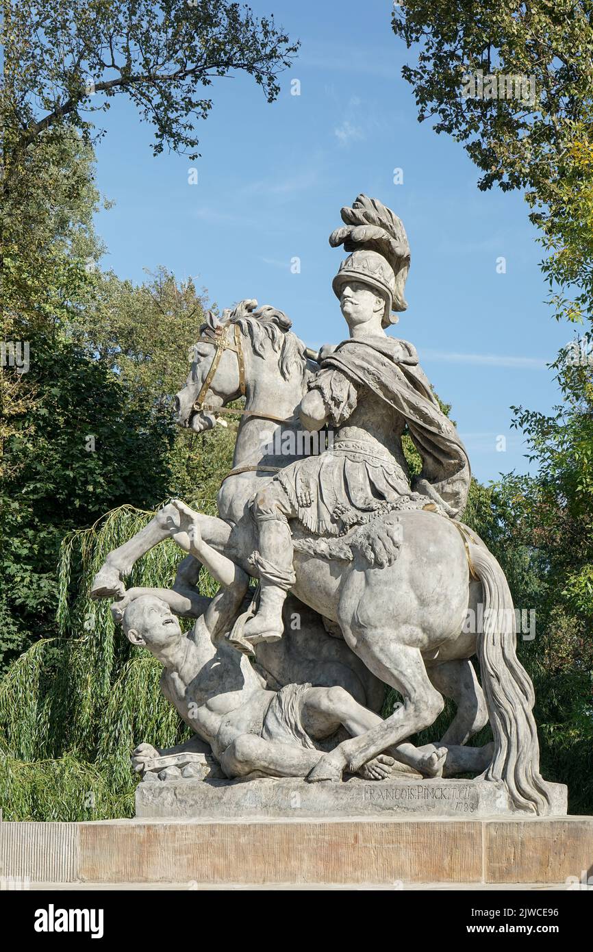 Varsavia, Polonia - 17 settembre 2014 : Monumento Sobieski di Franciszek Pinck a Varsavia il 17 settembre 2014 Foto Stock