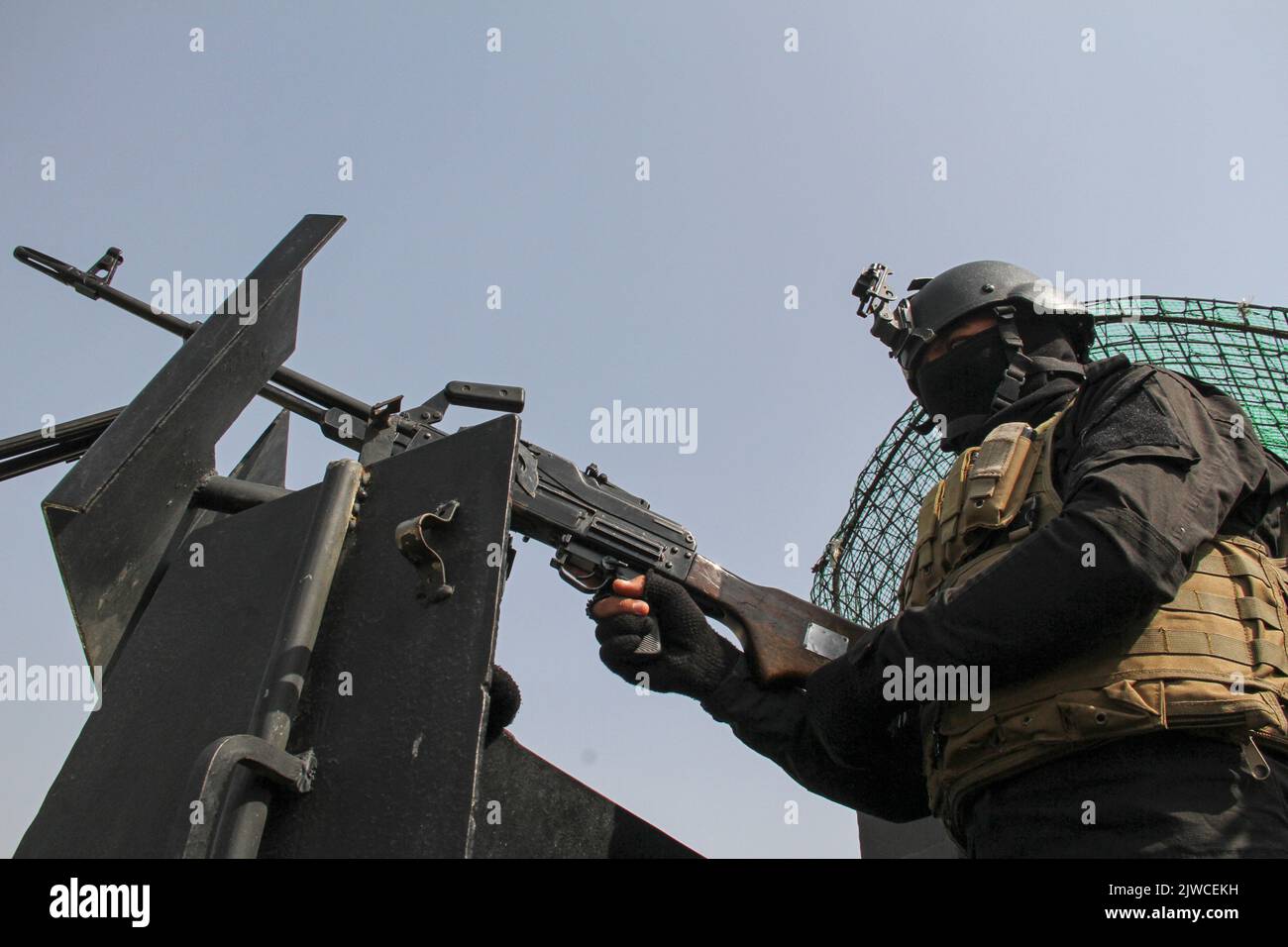 Iracheno, Baghdad, polizia SWAT Team Foto Stock