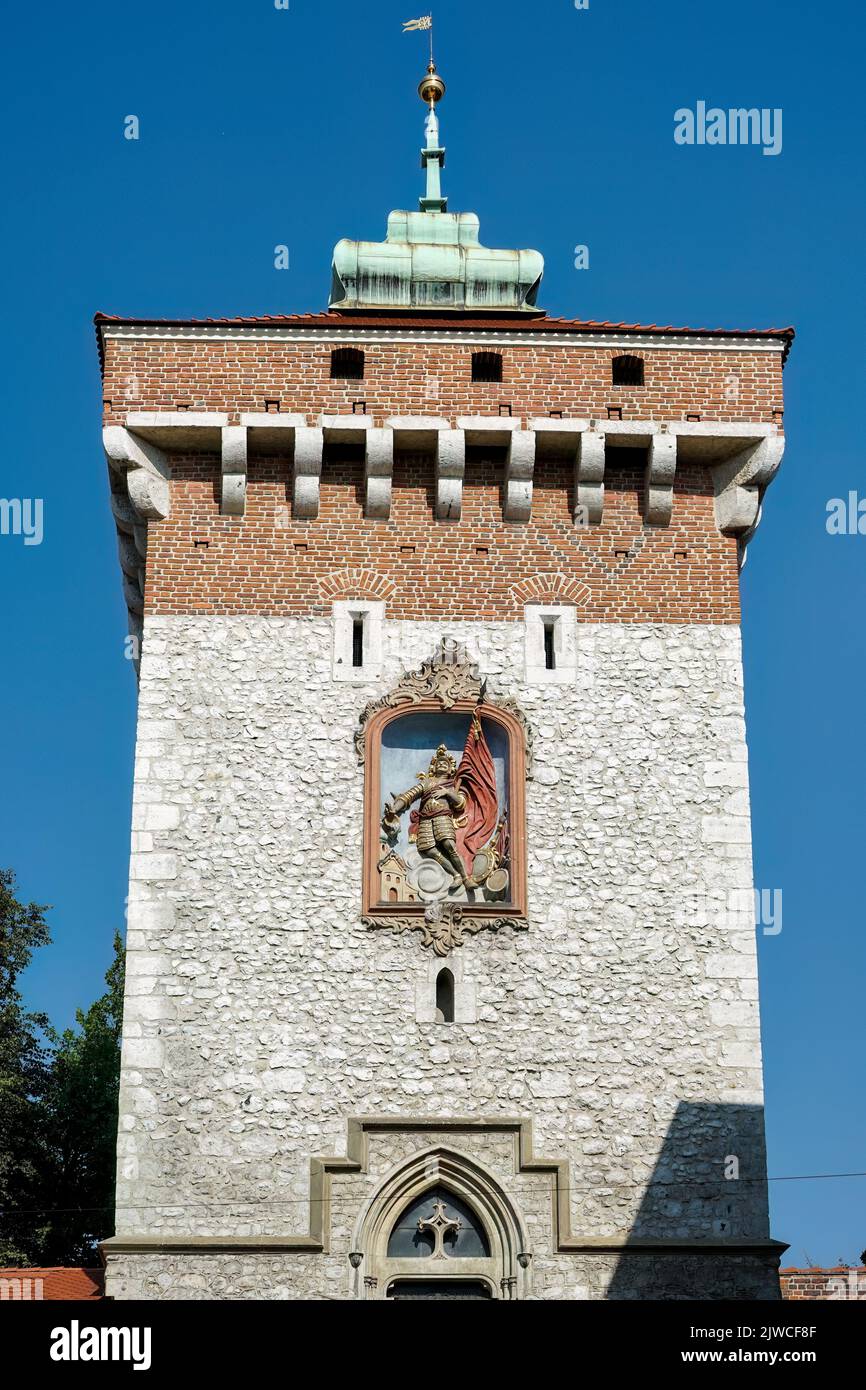 Cracovia, Polonia - 19 settembre : Torre della porta di San Floriano, Cracovia, Polonia il 19 settembre 2014 Foto Stock