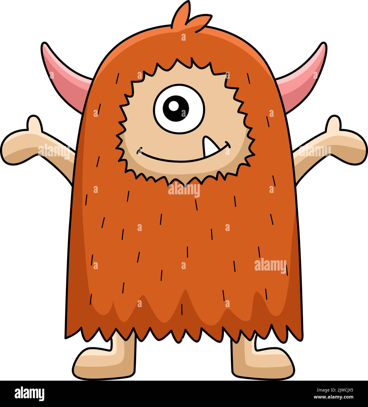 Carino mostro Cartoon colorato Clipart Illustrazione Illustrazione Vettoriale