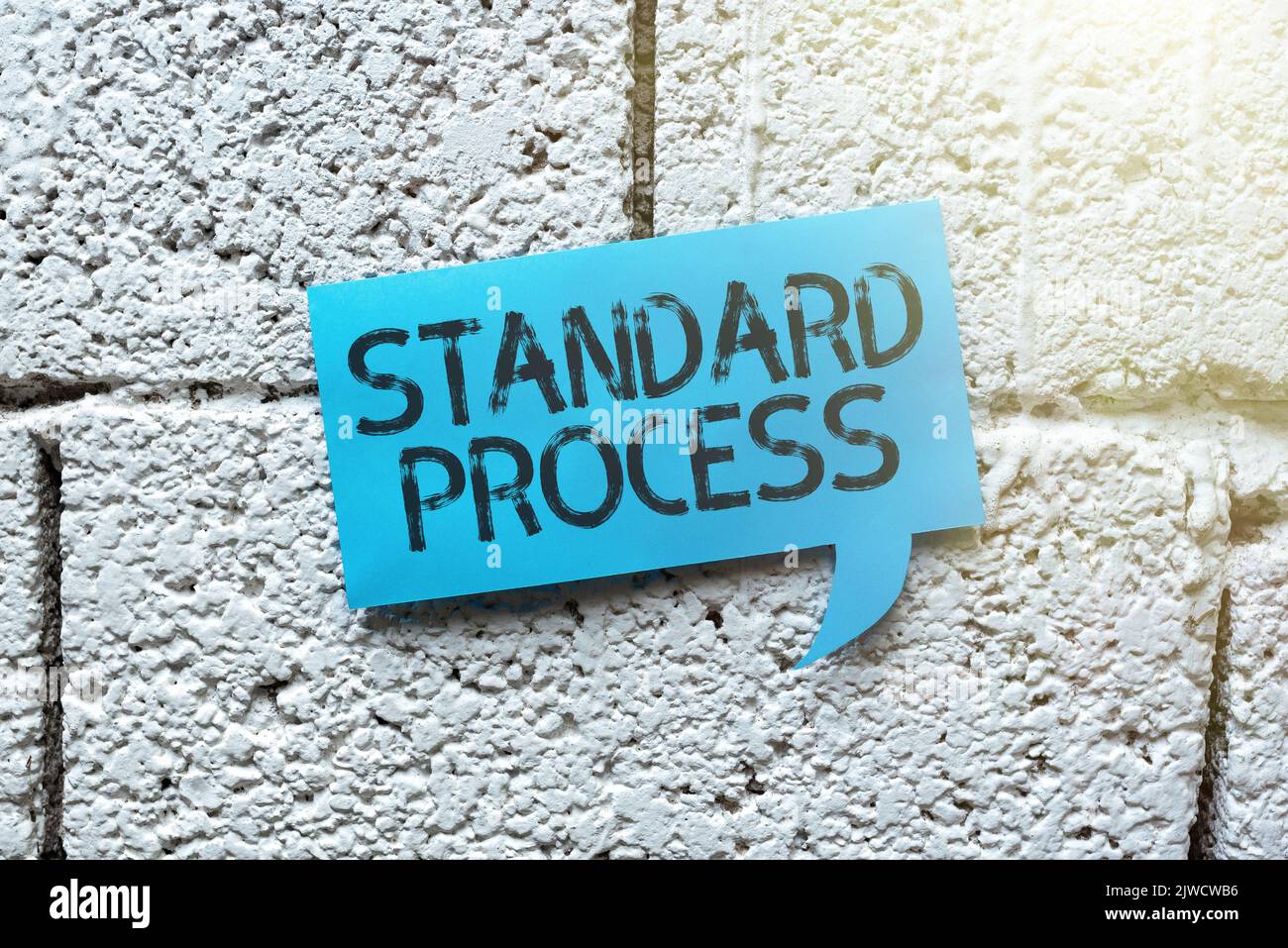 Didascalia concettuale regole di elaborazione standard realizzate per essere abbinate alla qualità finale del prodotto. Regole di Business idea fatte per essere abbinate al prodotto finale Foto Stock