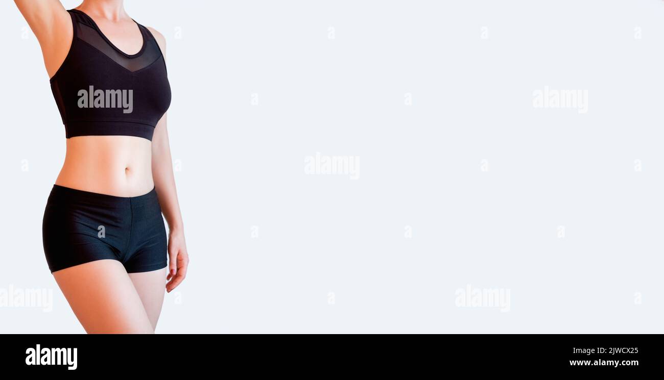 donna abbigliamento sportivo modello bra in mesh shorts Foto Stock