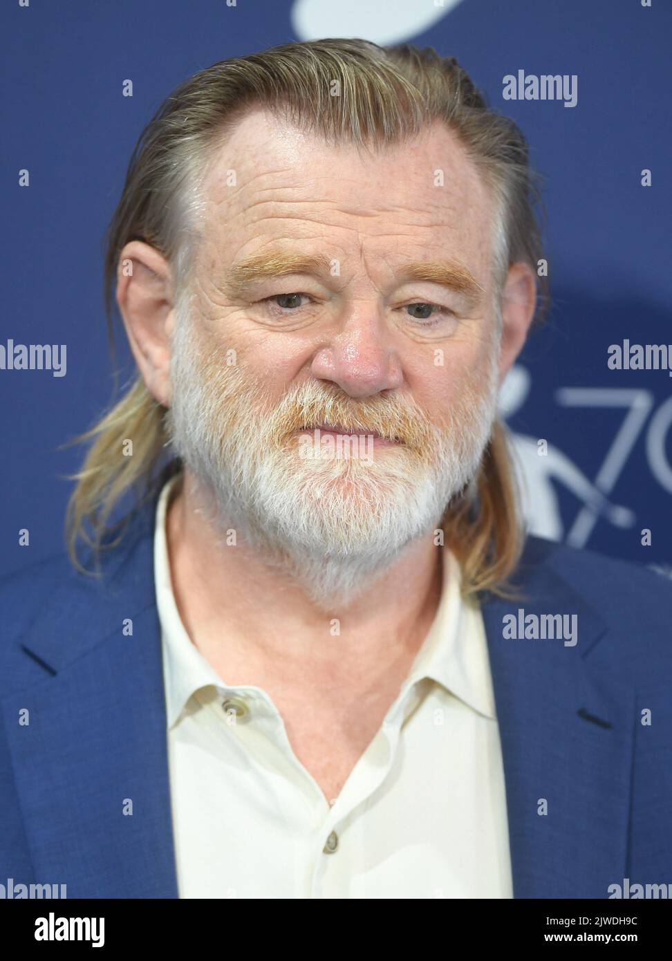Venezia, Italia. 05th Set, 2022. L'attore irlandese Brendan Gleeson partecipa a un invito fotografico per i Banshees of Inisherin al 79th° Festival del Cinema di Venezia, in Italia, lunedì 5 settembre 2022. Foto di Rune Hellestad/ Credit: UPI/Alamy Live News Foto Stock