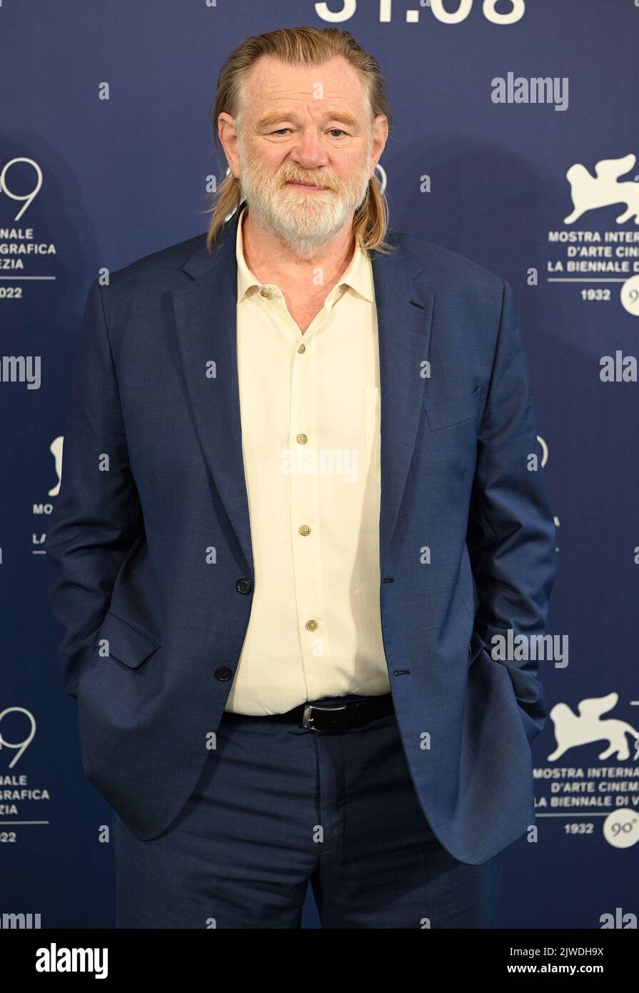 Venezia, Italia. 05th Set, 2022. L'attore irlandese Brendan Gleeson partecipa a un invito fotografico per i Banshees of Inisherin al 79th° Festival del Cinema di Venezia, in Italia, lunedì 5 settembre 2022. Foto di Rune Hellestad/ Credit: UPI/Alamy Live News Foto Stock