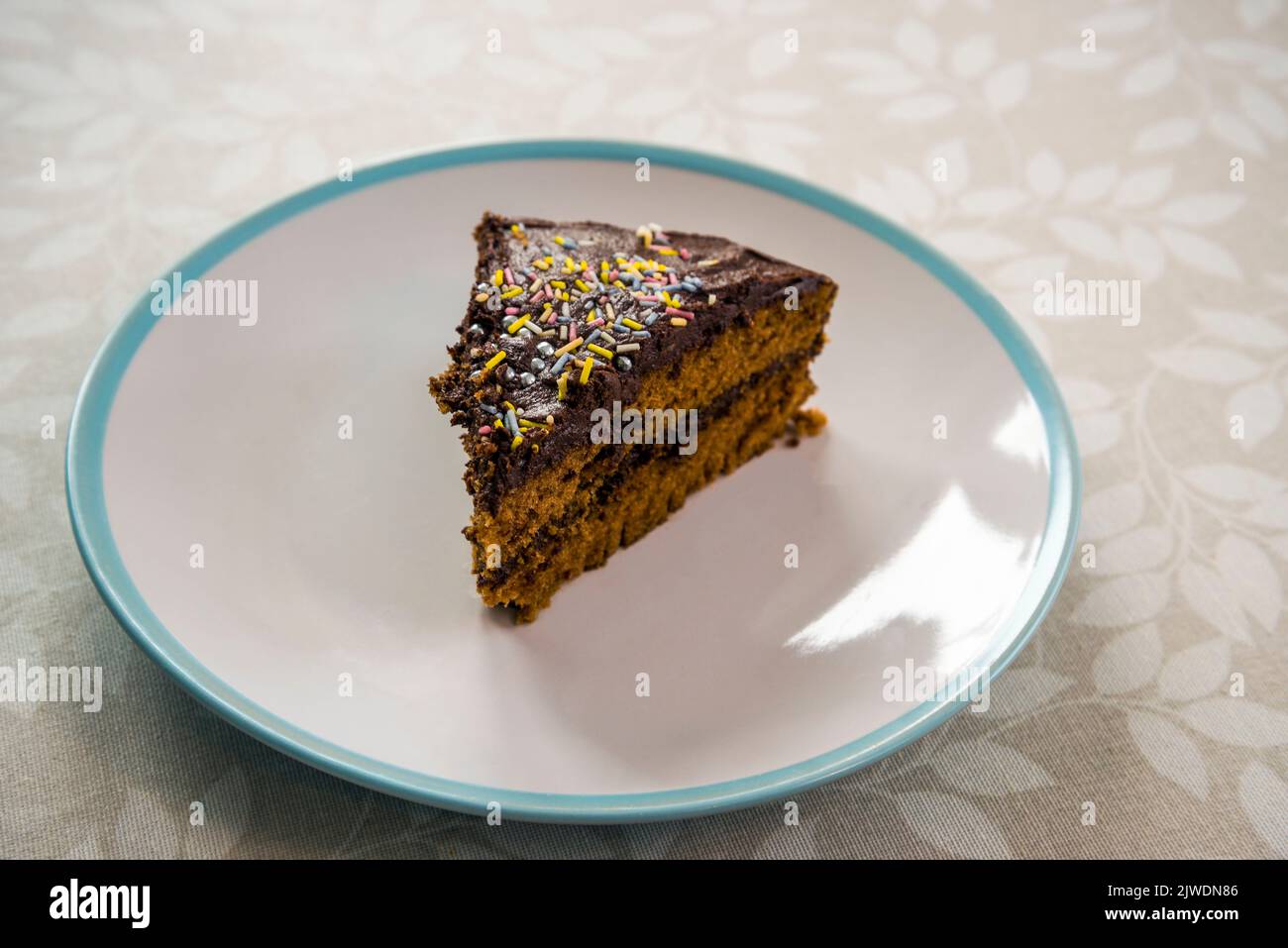 torta al cioccolato fatta in casa su un piatto Foto Stock