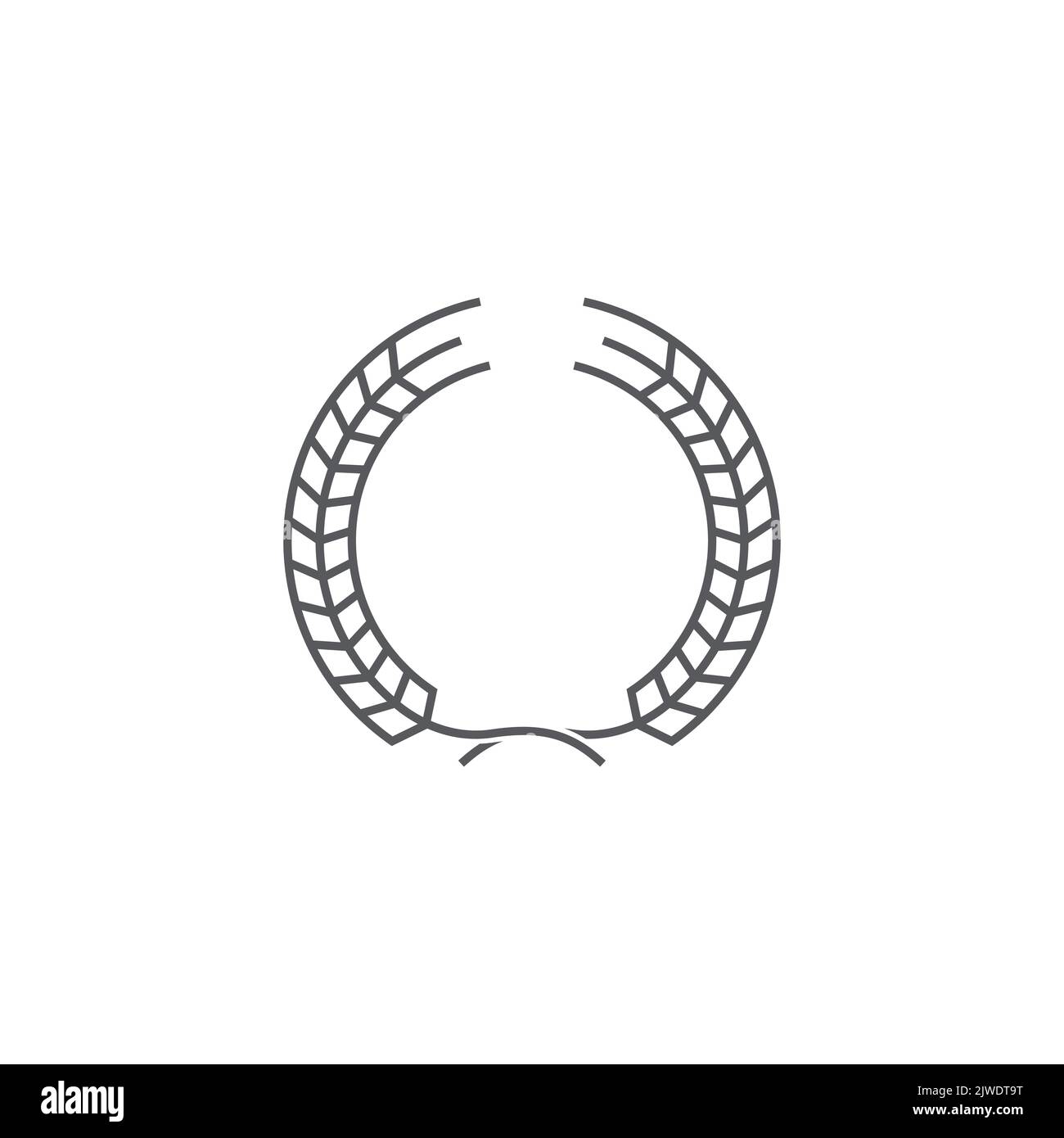 Corona di alloro floreali elemento araldico araldico, stemma logo decorativo Illustrazione Vettore, Arte e illustrazione della corona di alloro, rami di ulivo, simbolo di vittoria Illustrazione Vettoriale