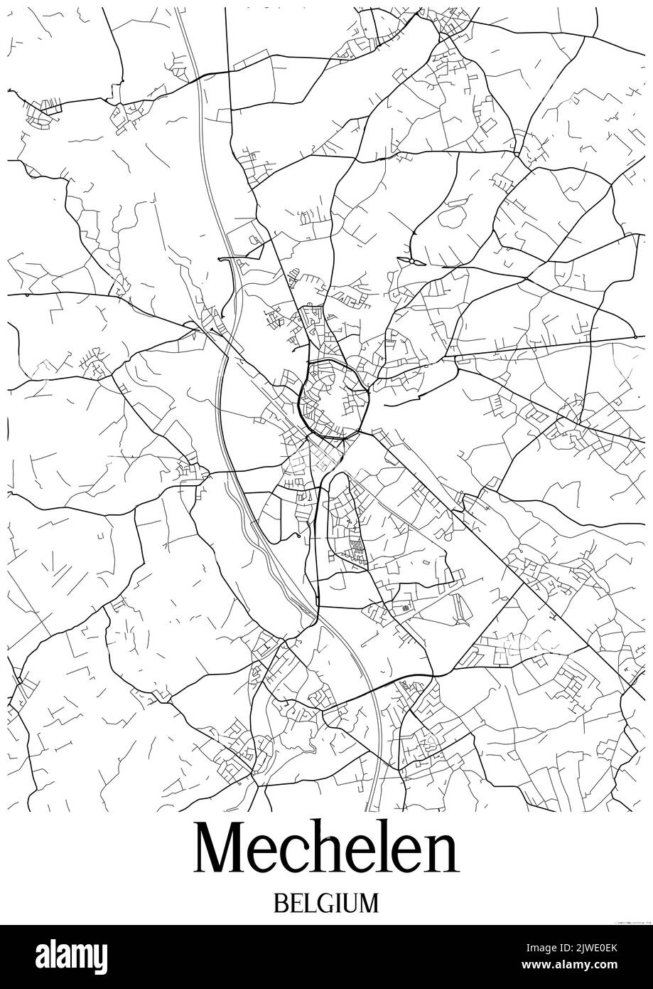 Mappa di mechelen Foto e Immagini Stock in Bianco e Nero - Alamy