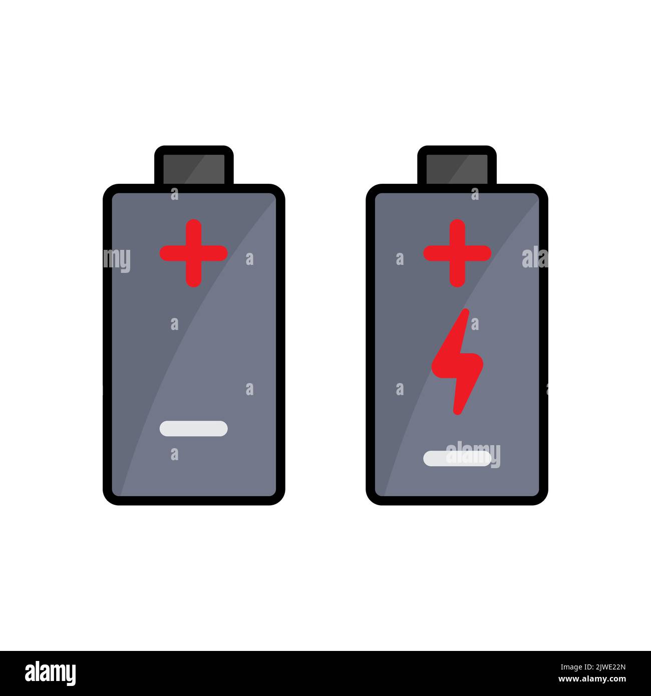 Icona della batteria. Icona relativa all'elettronica, tecnologia. Stile icona di colore lineare, colorato. Design semplice modificabile Illustrazione Vettoriale
