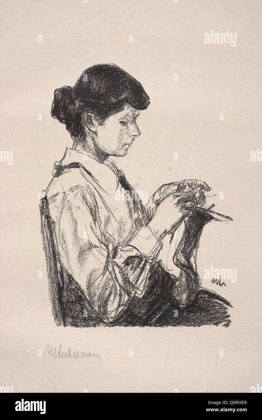 Schlesisches Mädchen. Liebermann, Max (1847-1935), artista grafico, Cassirer, Bruno (1872-1941), editore Foto Stock