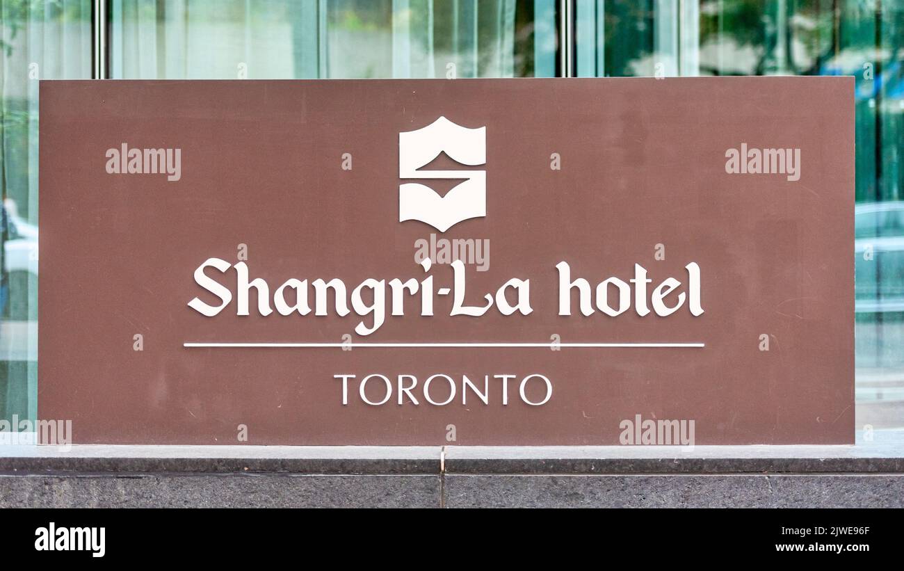 Cartello d'ingresso dello Shangri-la Hotel Toronto Foto Stock