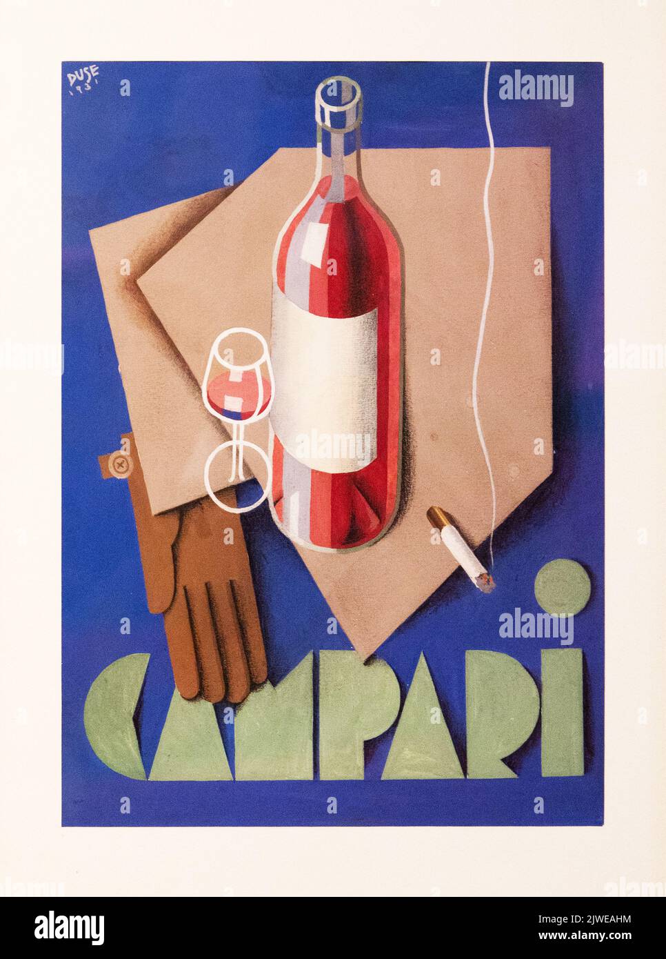 Vecchia illustrazione pubblicità Campari drink. Immagine scattata alla Galleria Campari vicino a Milano. Foto Stock