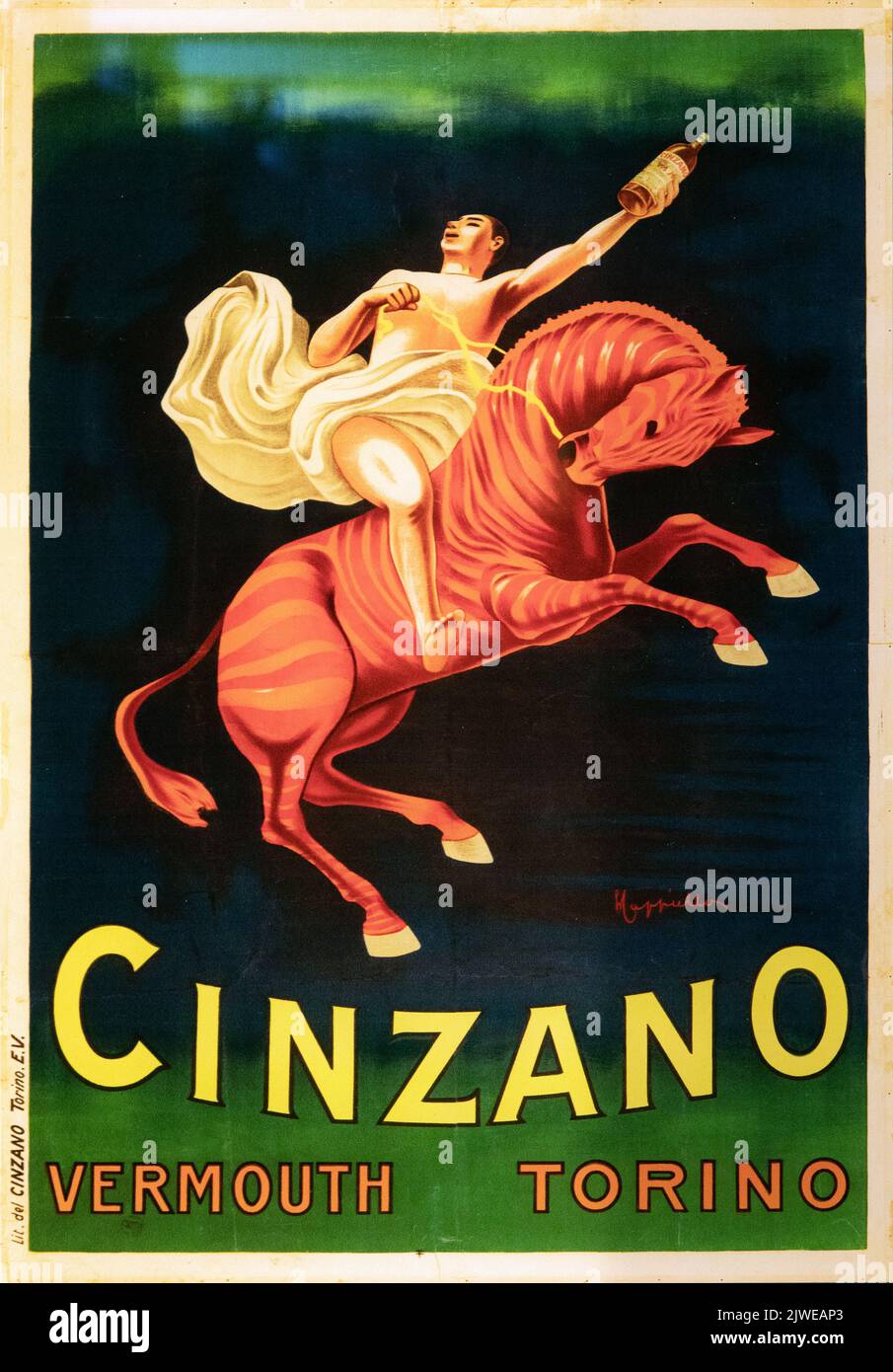 Bel poster vintage di vermouth Cinzano Foto Stock
