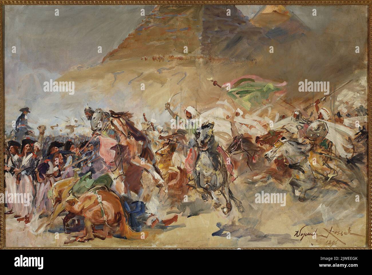 Battaglia delle piramidi, schizzo. Kossak, Wojciech (1856-1942), pittore Foto Stock