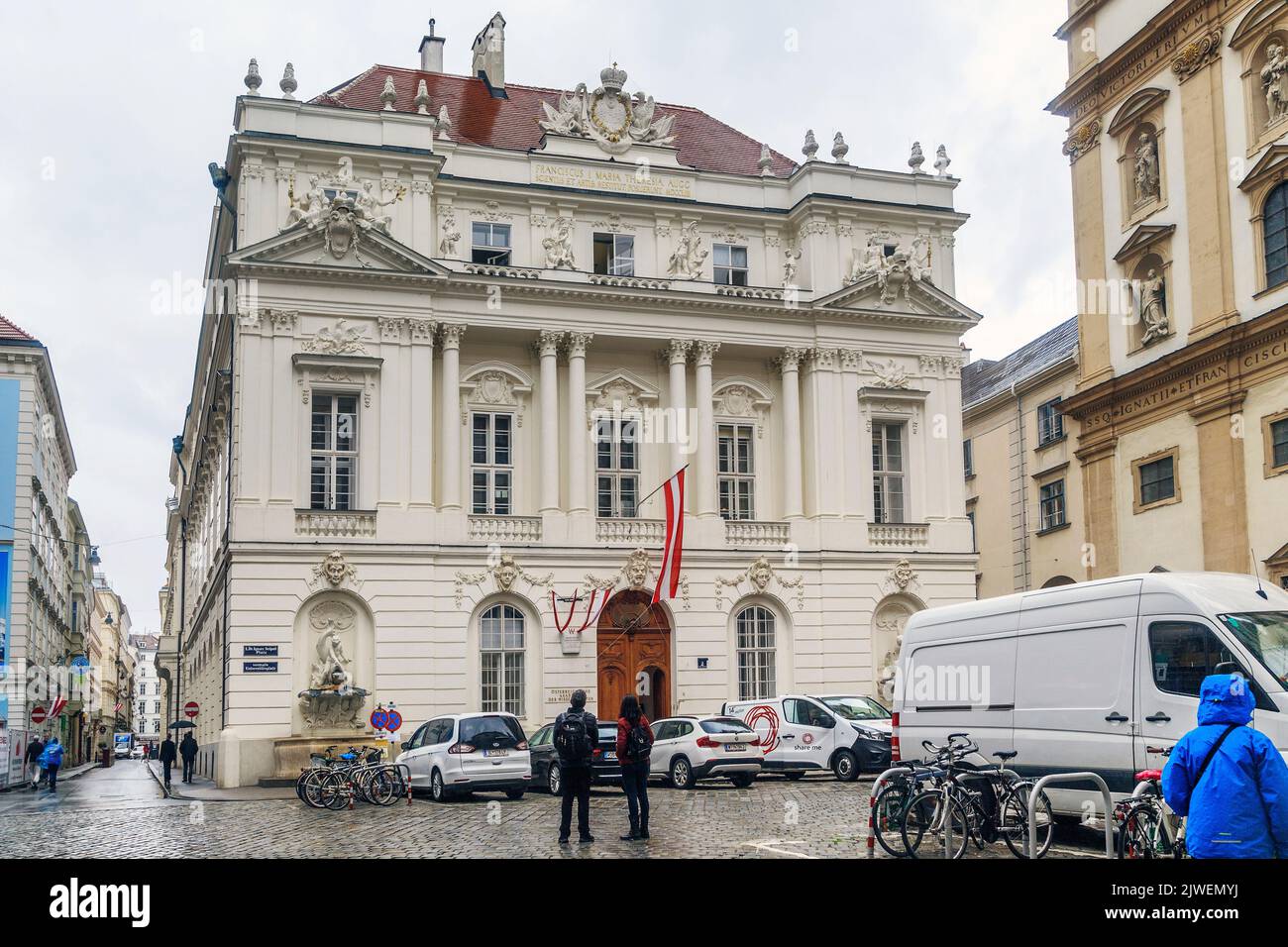 VIENNA, AUSTRIA - 22 MAGGIO 2019: Questo è l'edificio storico dell'Accademia austriaca delle Scienze nel quartiere della Città interna. Foto Stock