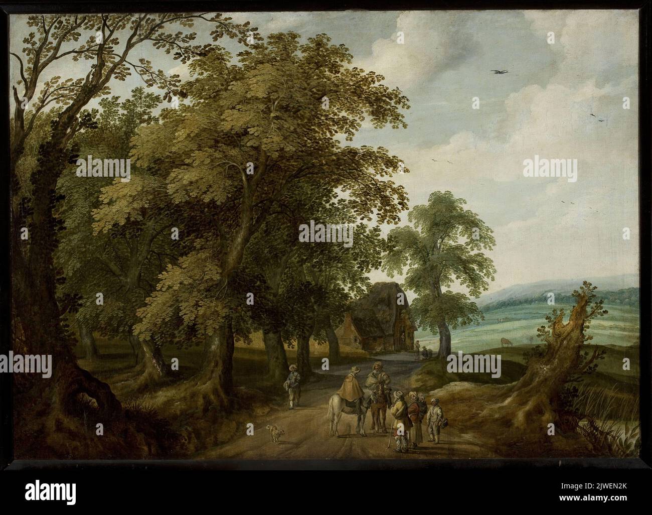 Paesaggio con i viaggiatori sulla strada. Bundel, Willem van den (ca 1575-1654), pittore Foto Stock