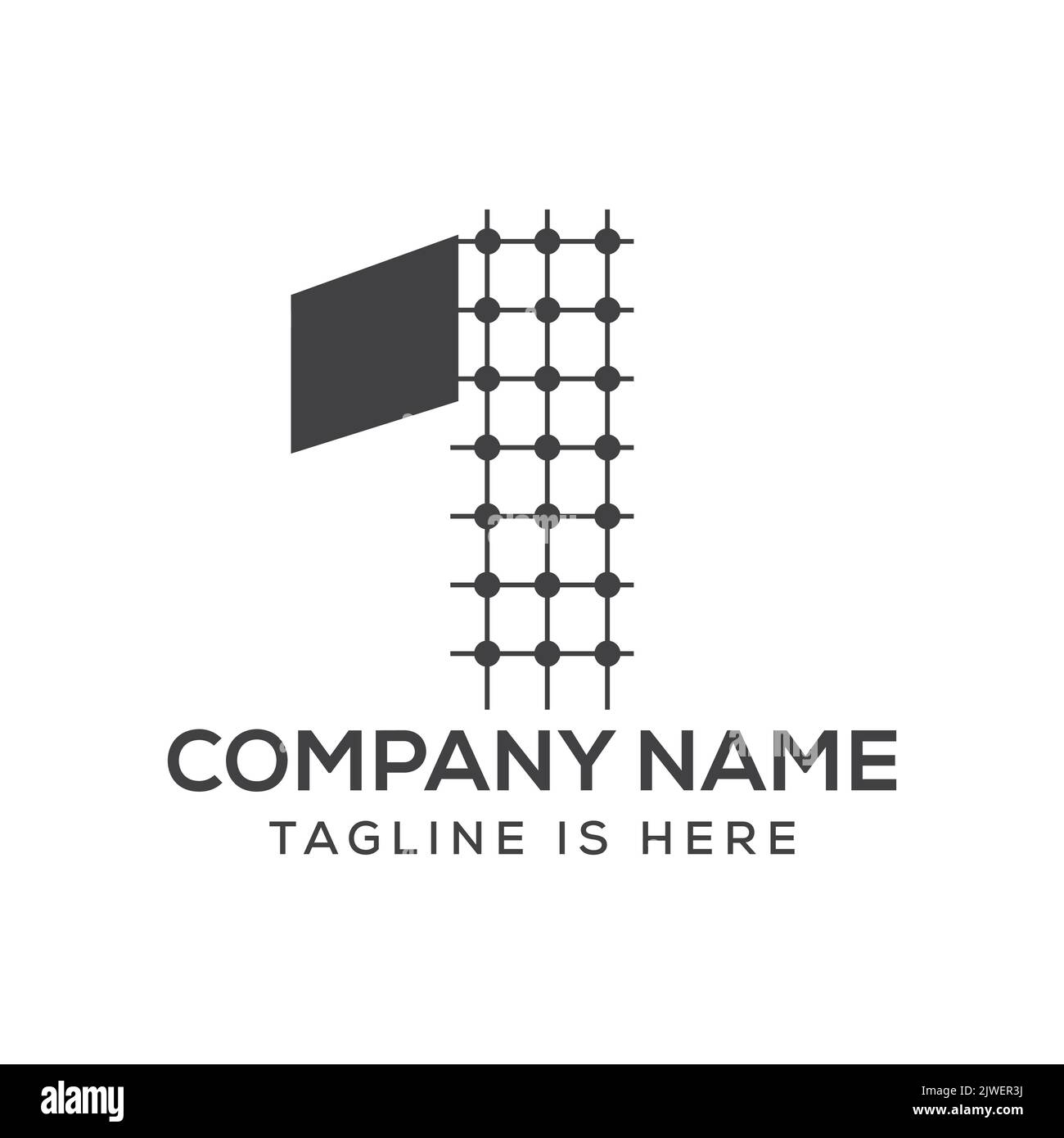 Letter 1 architettura Logo Design. Modello vettoriale di Real Estate Icon, Architect and Construction Symbol Illustrazione Vettoriale