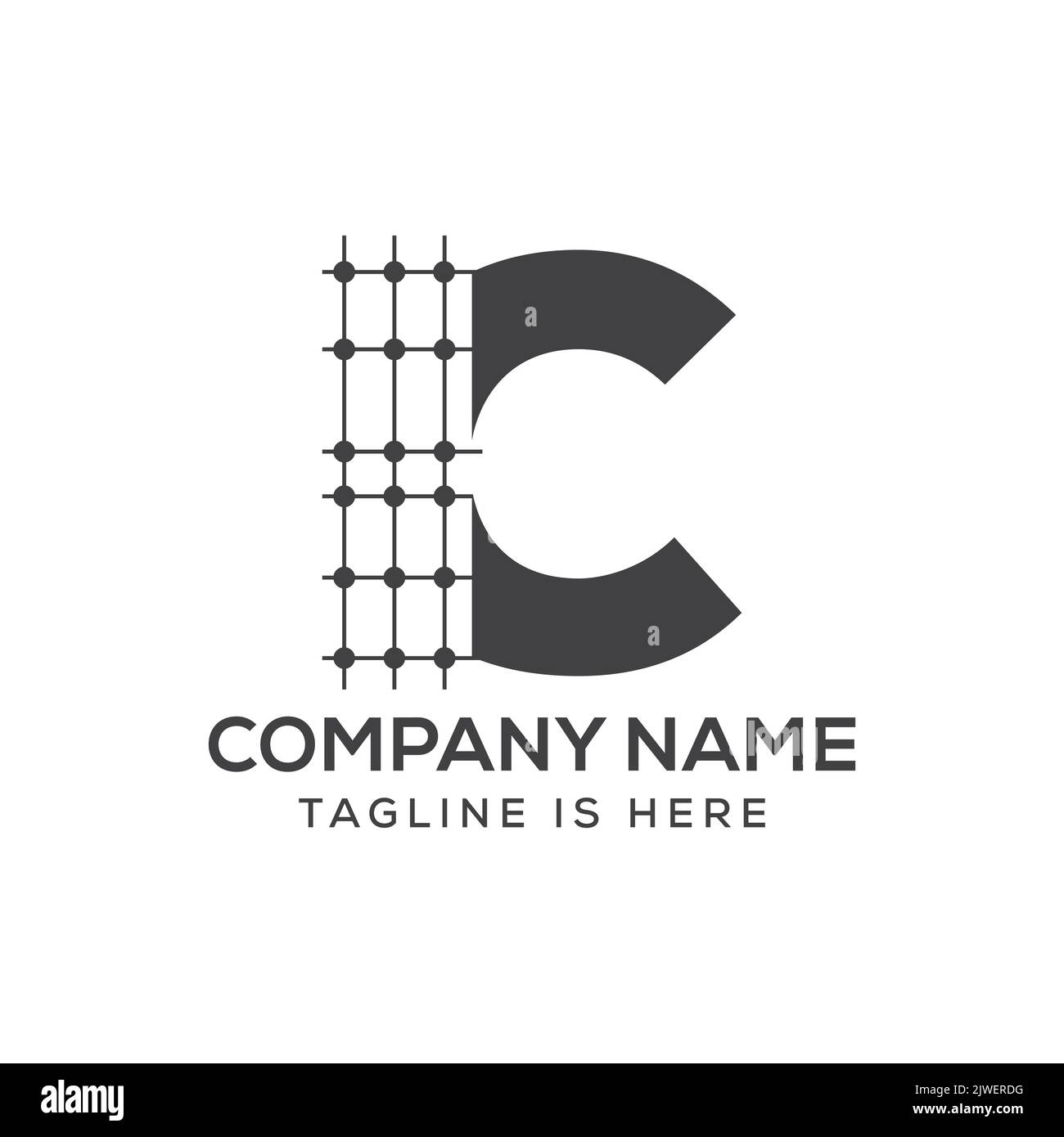 Lettera C architettura Logo Design. Modello vettoriale di Real Estate Icon, Architect and Construction Symbol Illustrazione Vettoriale