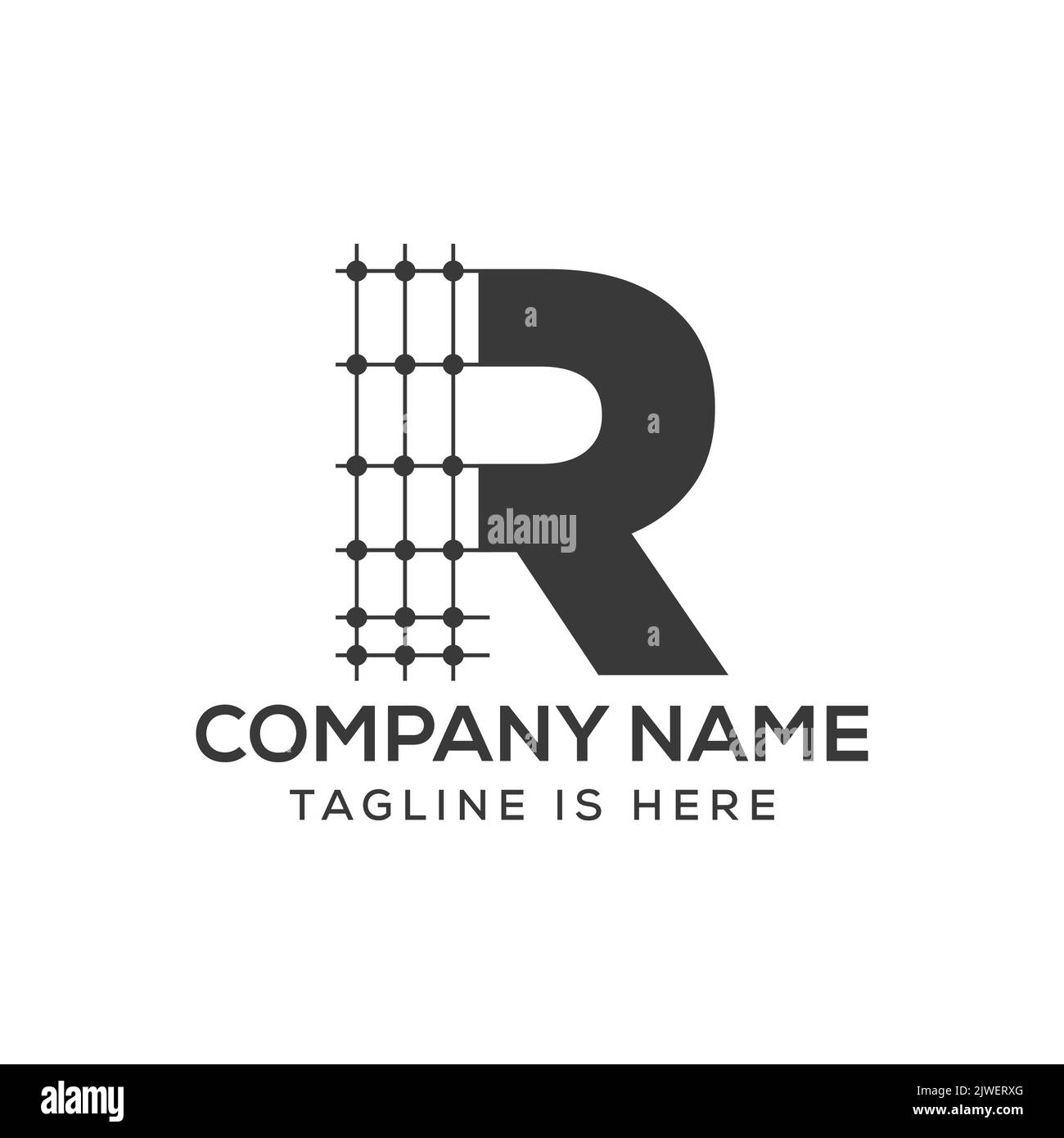 Design del logo dell'architettura Letter R. Modello vettoriale di Real Estate Icon, Architect and Construction Symbol Illustrazione Vettoriale