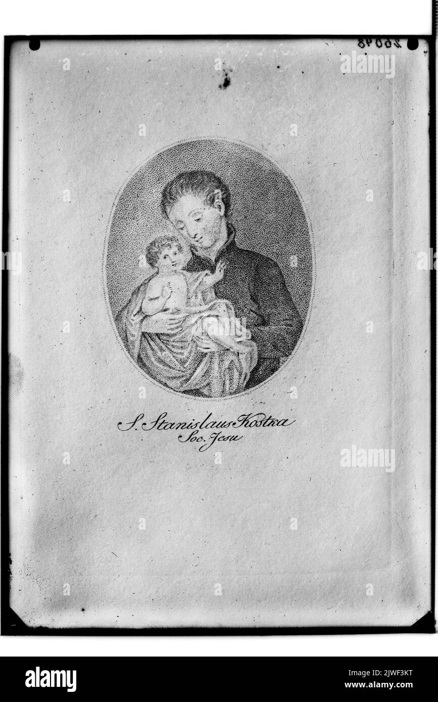 Święty Stanisław Kostka. Marcinowski, Antoni (Wilno ; drukarnia ; 1817-1862), tipografia, Alais, John (ca 1778-fl. CA 1820), artista grafico, Tyszkiewicz, Konstanty (1806-1868), editore Foto Stock