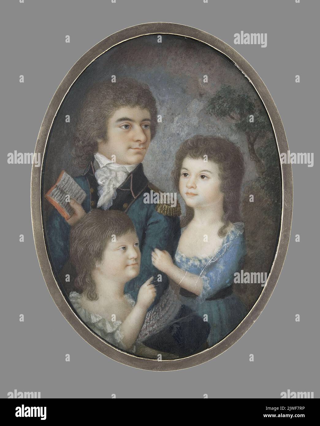 Jan Klemens Stanisław Krajewski, poseł na Sejm Wielki, z siostrami: Anną w przyszłości Franciszkową Nakwaską i Teresą, w przyszłosci Ludwikową Rastawiecką. Olexiński, Franciszek Ksawery (1758-1826), pittore Foto Stock