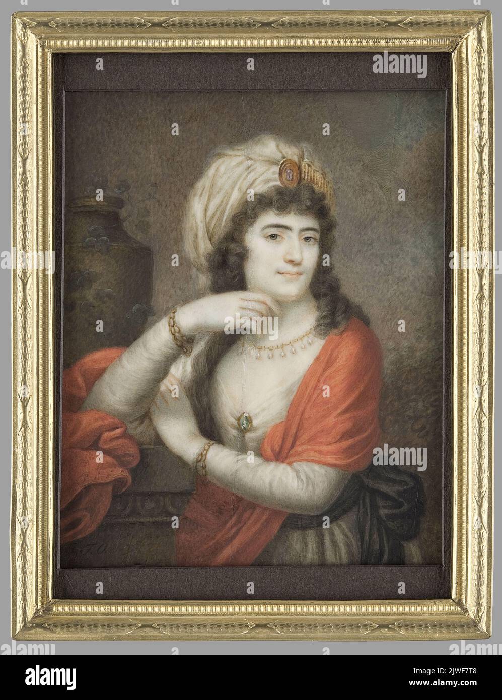 1. Urszula Łazarewicz ? (Portret według J. Grassiego), właścicielka słynnego domu mód w Warszawie 2. Hetmanowa Aleksandra Branicka z Engelhardtów ?. Grassi Józef (1758-1838), pittore, Olexiński, Franciszek Ksawery (1758-1826), pittore, Lesseur, Wincenty (1745-1813), pittore Foto Stock