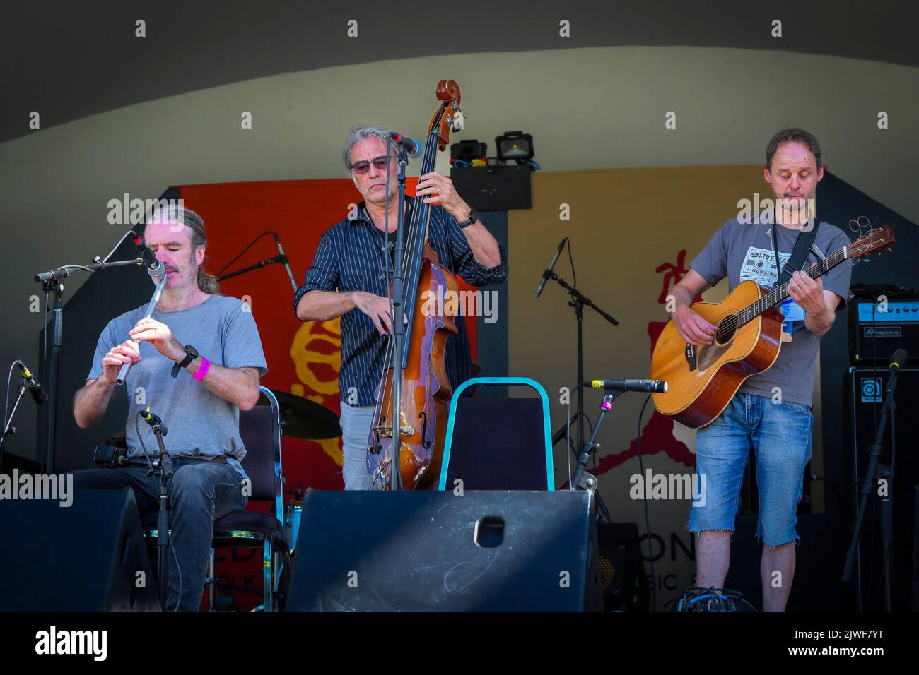 Gruppo Celtico irlandese, Lúnasa , Edmonton Folk Music Festival, Edmonton Alberta, Canada Foto Stock