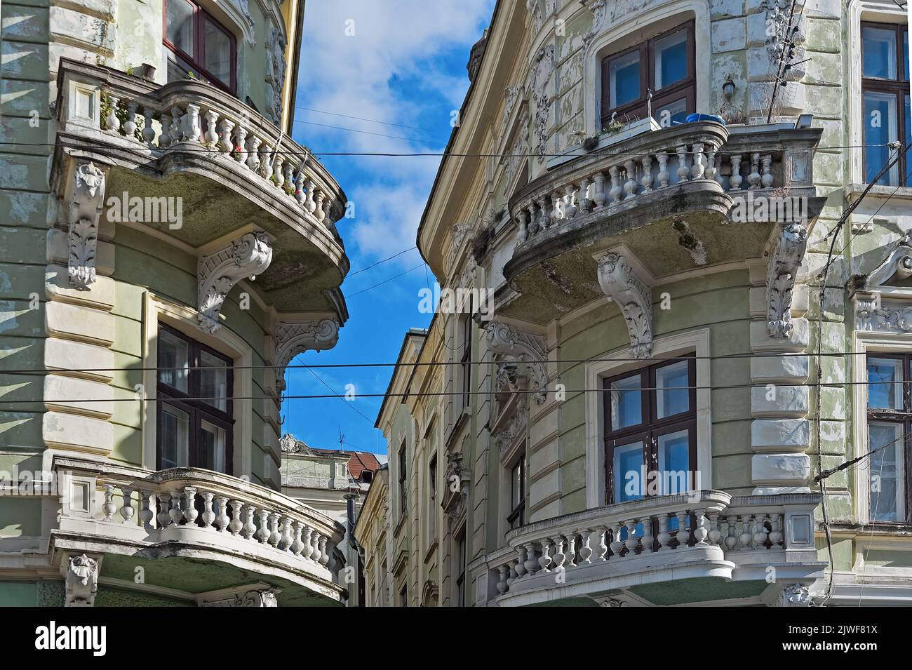 Case gemelle a Chernivtsi, Ucraina Foto Stock