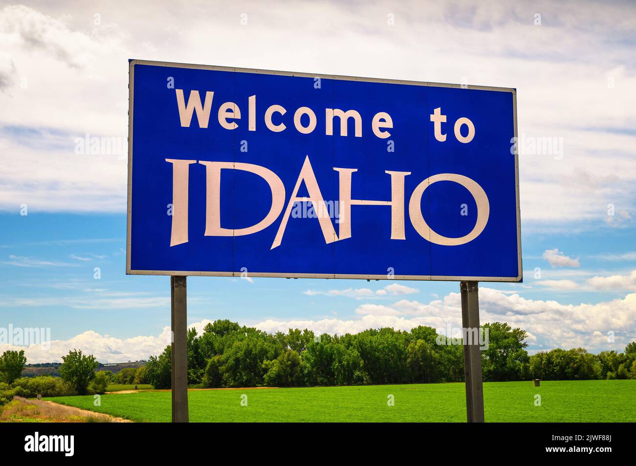 Benvenuto a Idaho segno dello stato Foto Stock