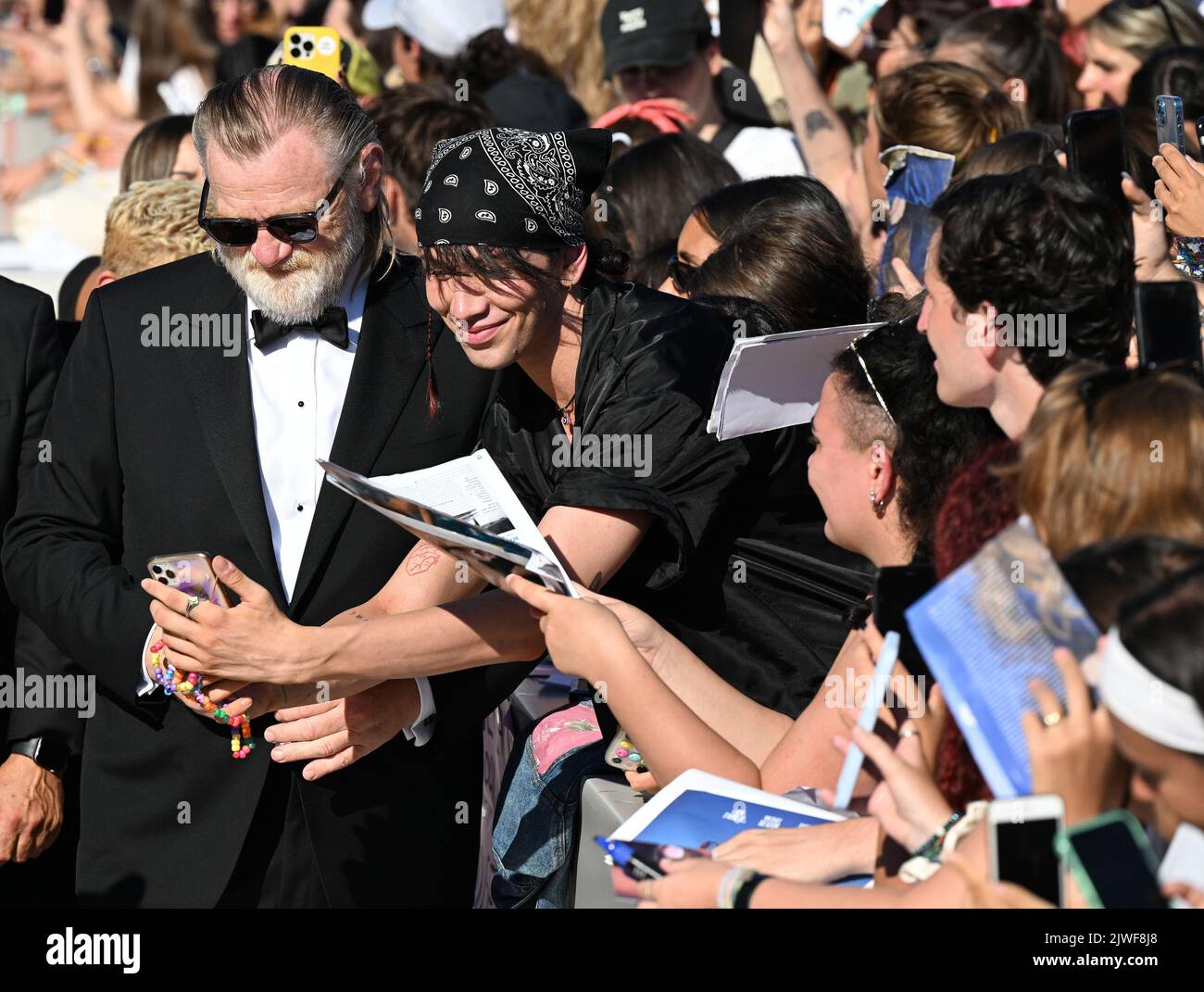 Venezia, Italia. 05th Set, 2022. L'attore irlandese Brendan Gleeson partecipa alla prima edizione dei Banshees of Inisherin al 79th° Festival di Venezia, in Italia, lunedì 5 settembre 2022. Foto di Rune Hellestad/UPI Credit: UPI/Alamy Live News Foto Stock