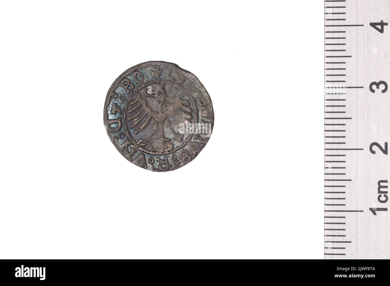 1 groschen. Ludwik Jagiellończyk (Król czeski i węgierski ; 1516-1526), governatore, Świdnica, emittente, Monau, Paweł (fl. 1517-1525), moneyer Foto Stock