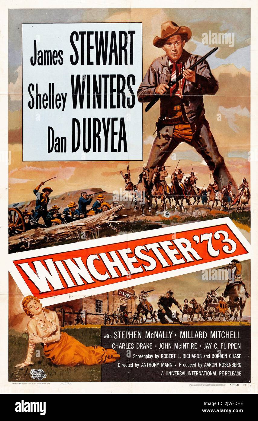 Winchester '73 1950 (Universal International, R-1958) feat James Stewart. Film occidentale. Foto Stock