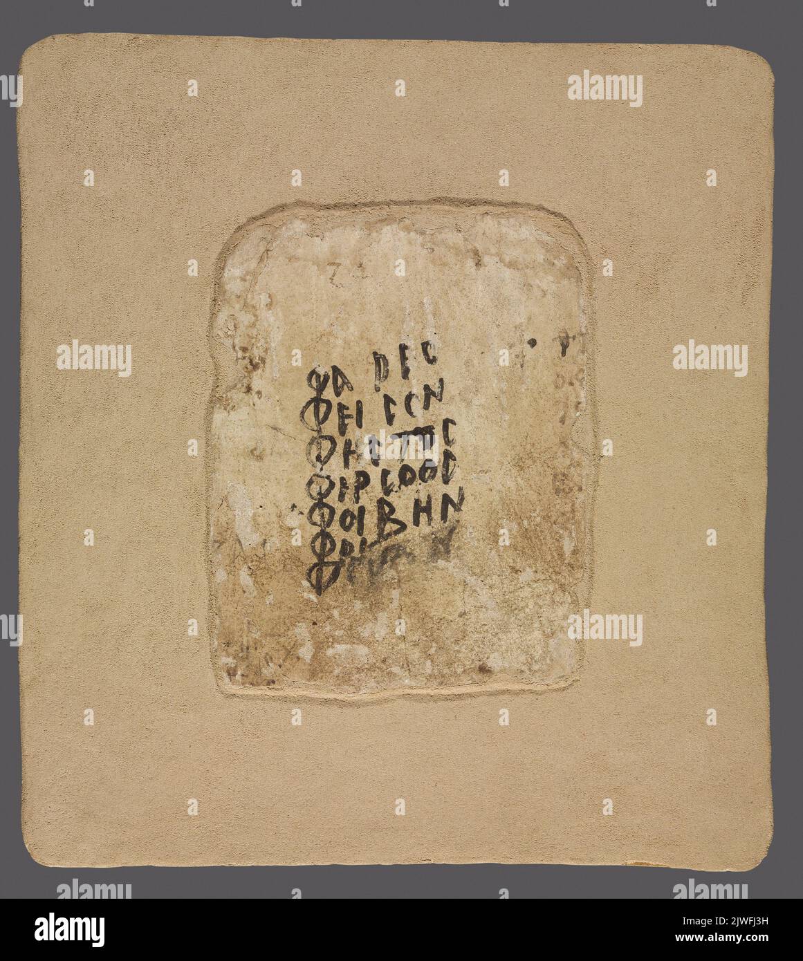 Frammento inskrypcji na tynku. Sconosciuto, autore Foto Stock